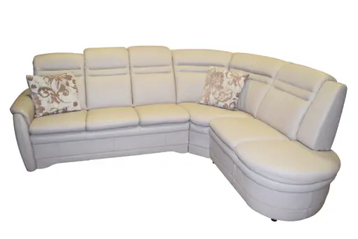 Ecksofa Grau, Leder - 275 x 200 mit Funktion